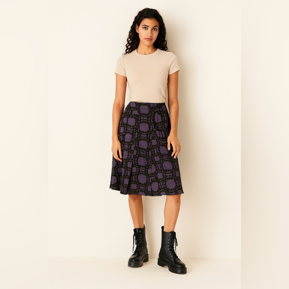 Marni‎ Blue and Black Asymmetrical A-Line Skirt Sz. EU 38